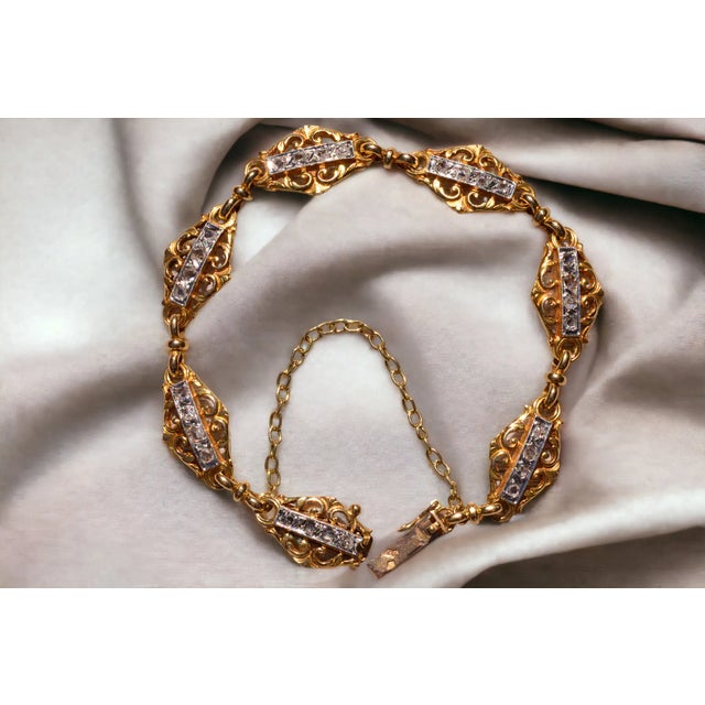 Early 20th Century The Marseille: French Art Nouveau Bracelet set with Rose Cut Diamonds For Sale - Image 5 of 6