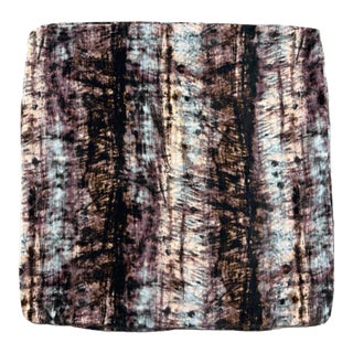 Handmade Designer Fabric Throw Pillow Cover 22x22 Abstract Purple Black Velvet For Sale