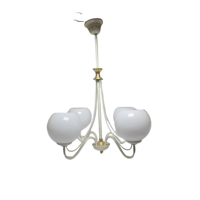 Art Nouveau Chandelier, Poland, 1970s, in Very Good conditions. Designed 1970 to 1979 European Plug (up to 250V).The...