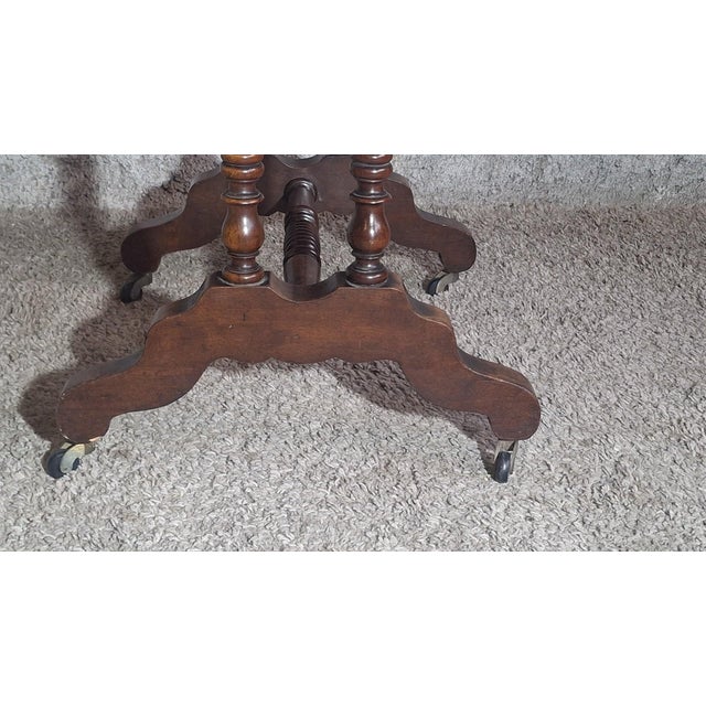 Wood 19th Century English Victorian Drop-Leaf Sewing Table For Sale - Image 7 of 11