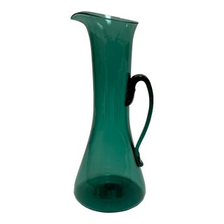 Blenko 579 Juniper Handblown Pitcher by Wayne Husted From 1957 For Sale