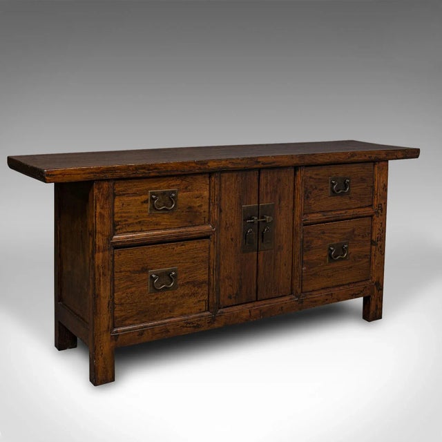 1960s Vintage Oriental Chinese Elm Country House Sideboard For Sale - Image 13 of 13