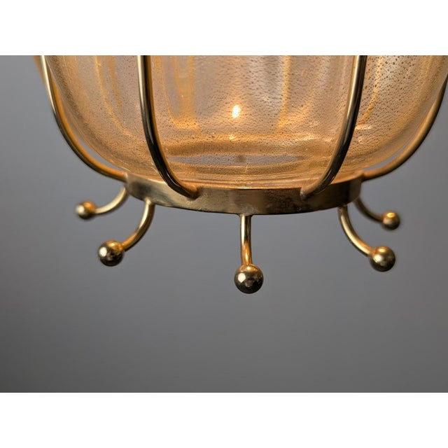 Murano Glass Lantern with Gold Foil and Brass from Barovier & Toso, 1960s For Sale - Image 12 of 18