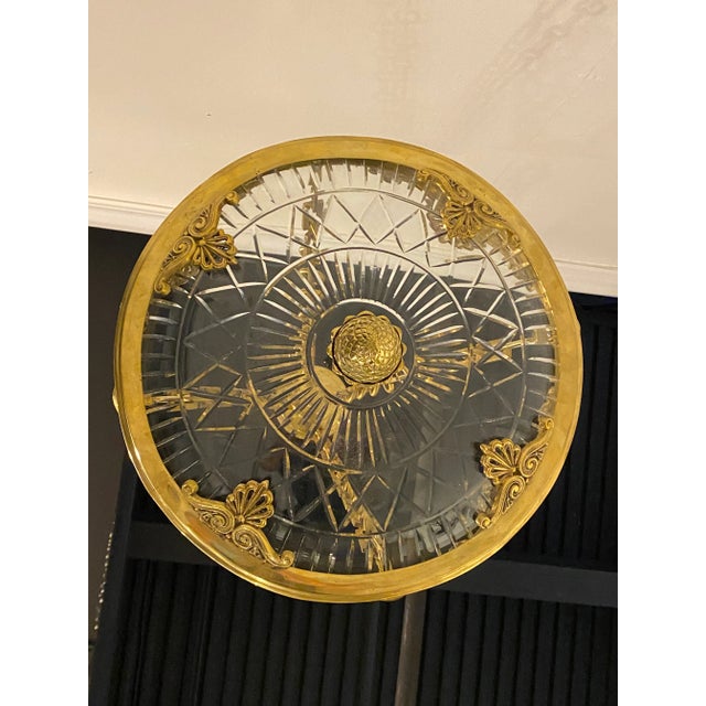 1900 - 1909 1900's French Empire Gilt Bronze Chandelier With Cut Glass For Sale - Image 5 of 9