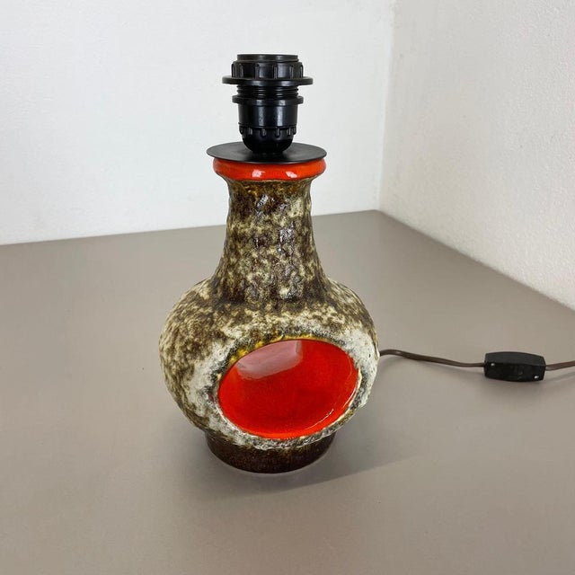 1960s Fat Lava Ceramic Pottery Table Light from Dümler and Breiden, Germany, 1960s For Sale - Image 5 of 14
