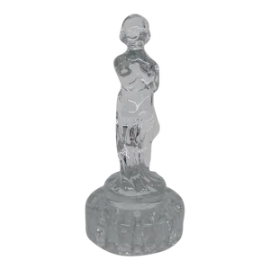 Cambridge Lady Flower Frog Ten Hole Clear Floral Vase Figurine