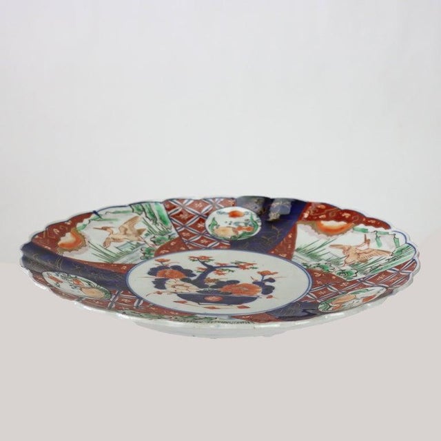 Antique Japanese Imari Porcelain Charger C1920 For Sale - Image 4 of 6