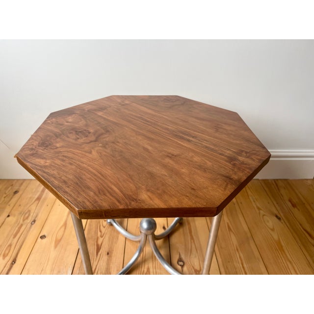 Wood Vintage Bauhaus Octagonal Side Table, 1920s For Sale - Image 7 of 18