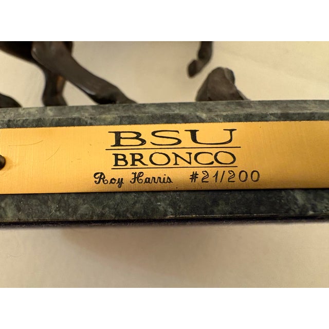 1990s Boise State University Bronco, Bronze Sculpture - #21/200, (Limited Edition by Dr. Roy Harris) For Sale In Boise - Image 6 of 8