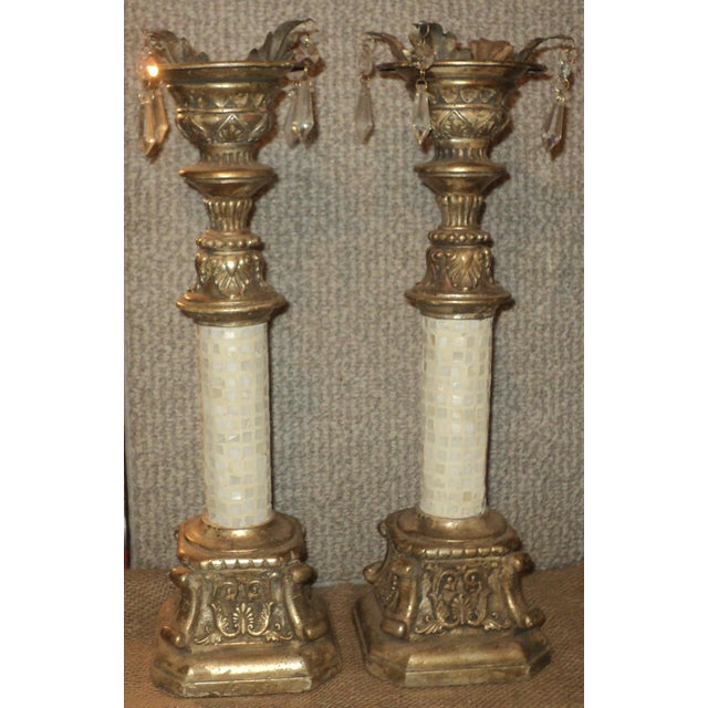 Pair of Vintage Mark Roberts Candle Holders "17.25 High. Overall good average condition. See pics