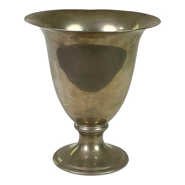 Rare L. H. Vaughan – Large Pewter, Footed Vase. For Sale