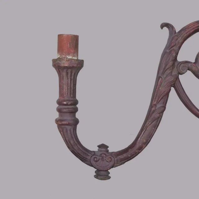 Cast Iron Gründerzeit Era Wall Candle Holder, 1900s For Sale - Image 5 of 10