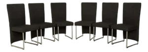 7400 Fabric Chairs in Anthracite and Dark Grey from Rolf Benz, Set of 6