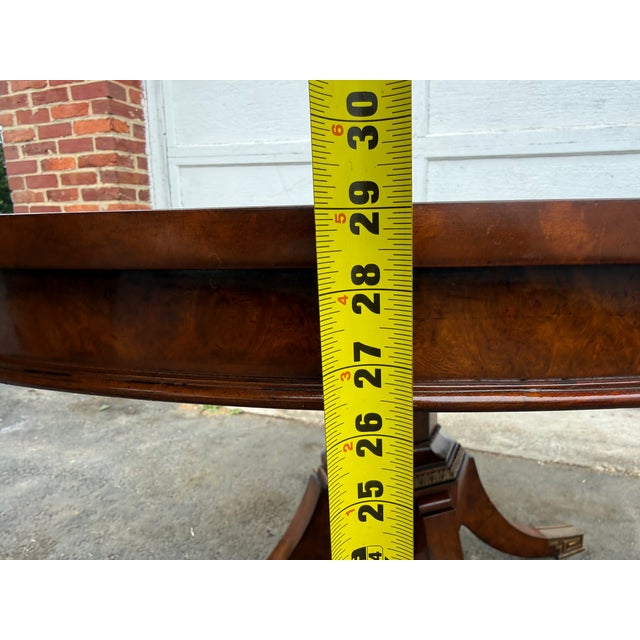 Late 20th Century Vintage George III Style Brass Marquetry Burlwood Breakfast Table For Sale - Image 11 of 17