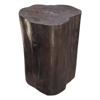 Tree Trunk Side Table Solid Teak Wood Natural Finish Modern Organic For Sale
