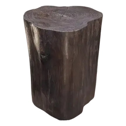 Tree Trunk Side Table Solid Teak Wood Natural Finish Modern Organic For Sale