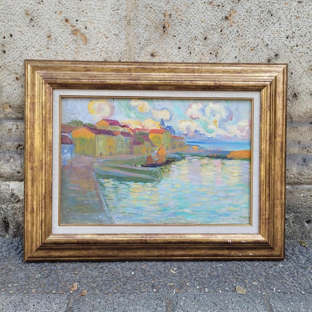 Julián De Tellaeche, Coastal Village, Early 20th Century, Oil on Panel, Framed For Sale - Image 3 of 18