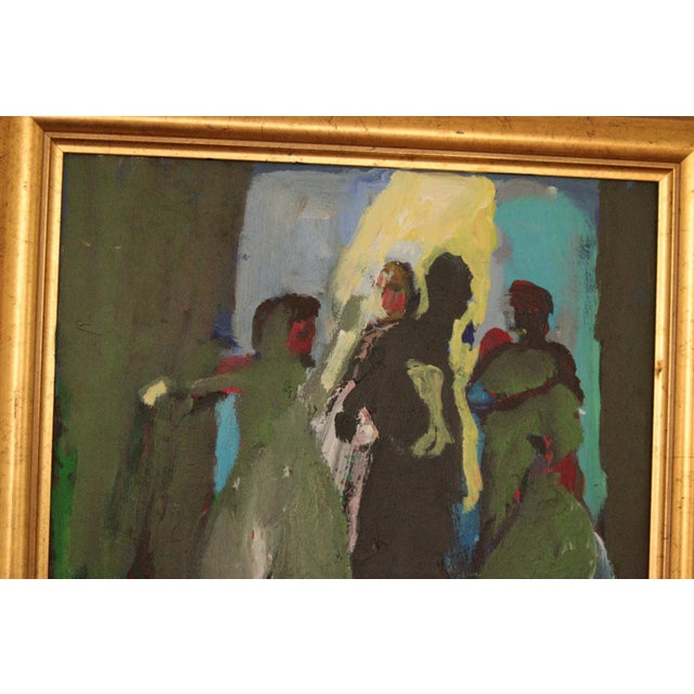 H. Zee, Conversation, 1950s, Oil on Canvas, Framed For Sale - Image 5 of 13