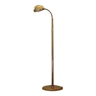 Mid Century Modern Brass Shell Floor Lamp For Sale