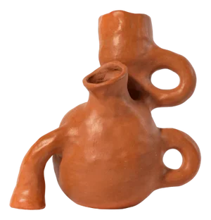 Terracotta Vase 001 in Yellow by Constanza Almazàn Carrasco