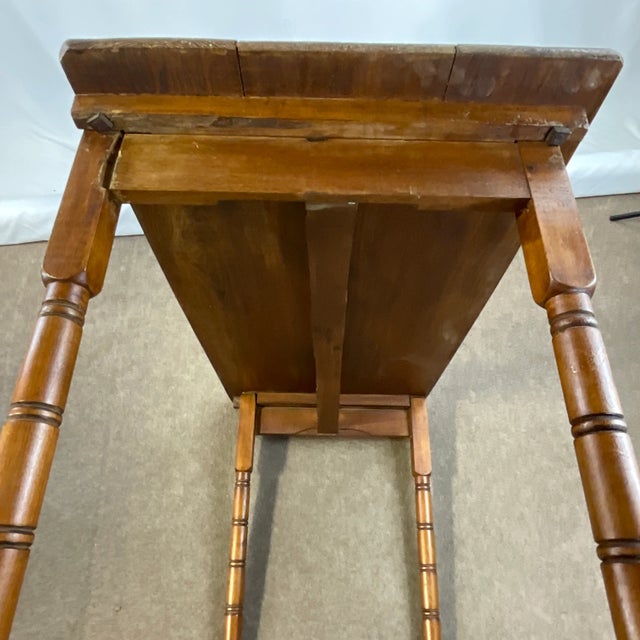 1890s Antique Rustic Farmhouse Folding Side Table For Sale - Image 9 of 9