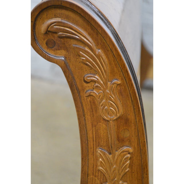Brown Henredon Charles X Empire King Size Burlwood Sleigh Bed For Sale - Image 8 of 17