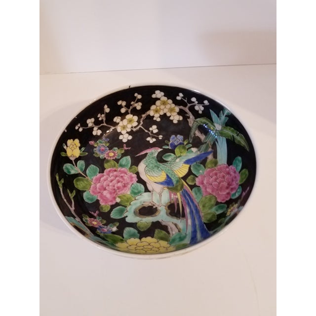Antique Cloisonne Japanese "Nippon" Hand Painted Enamel Peacock Floral Bowl Marked For Sale In Phoenix - Image 6 of 6