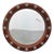 Wooden Round Mirror with Turquoise Ceramic Studs by Deknudt, Belgium, 1960s For Sale