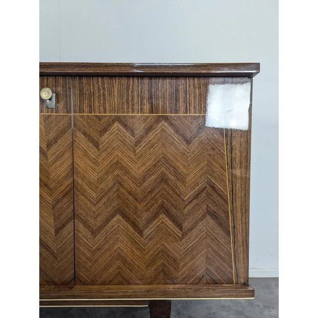 Wood Sideboard in Varnished Rosewood Marquetry For Sale - Image 7 of 10