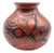 Signed Lupe Soto Mata Ortiz Hand Painted Black on Red Geometric Burnished Pottery Vase 6" For Sale