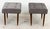 Gray Mid Century Benches With Walnut Legs and Brass Sabots For Sale - Image 8 of 11