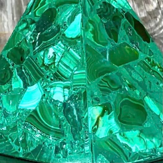Vintage Boho Malachite Pyramids- a Pair For Sale - Image 13 of 14