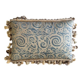 Vintage Blue Fortuny Pillow For Sale
