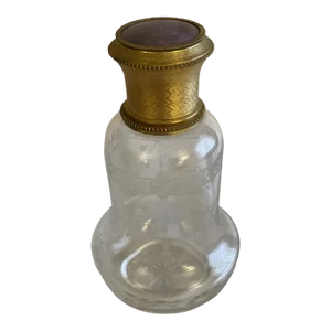 Antique Late 19th Century Guilloche Etched Perfume Bottle