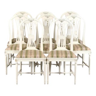Swedish Gustavian Style Axet Dining Chairs, 1950s, Set of 8 For Sale
