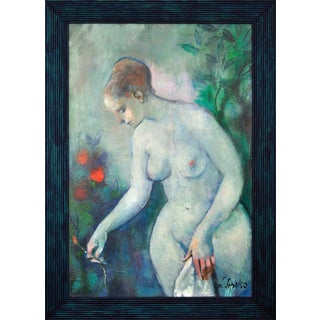 Luciano Sopelsa, Nude Nudo Al Tramanto, 1975, Oil Painting on Canvas, Framed For Sale