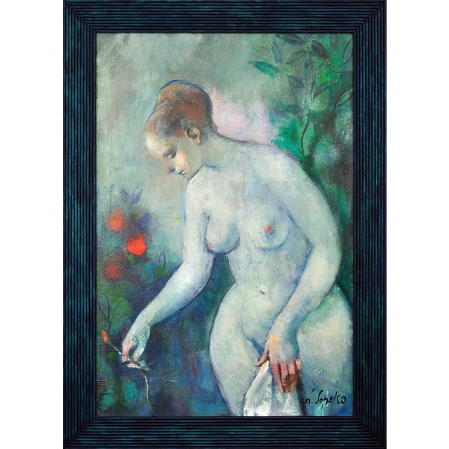 Luciano Sopelsa, Nude Nudo Al Tramanto, 1975, Oil Painting on Canvas, Framed For Sale