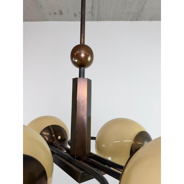 Czechoslovak Art Deco Rondocubist Geometric Chandelier, 1930s For Sale - Image 9 of 14