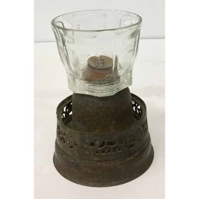 Bronze & Glass Oil Lantern For Sale - Image 11 of 13