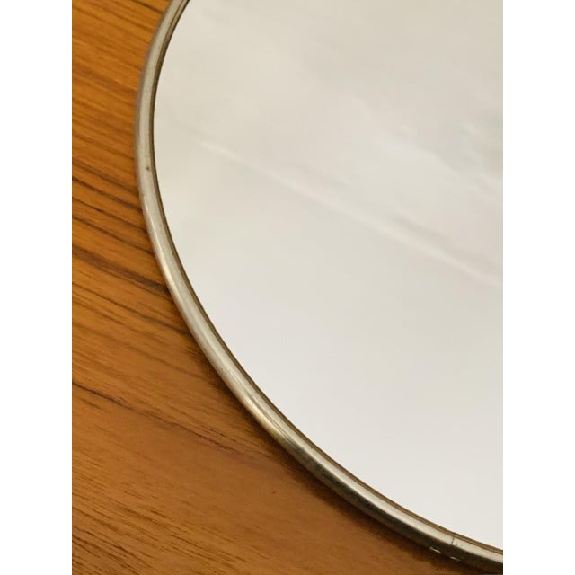 Red Mid-Century French Round Barbers Mirror, 1950s For Sale - Image 8 of 18