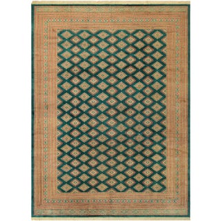 1980s 1980s Vintage Bokhara Wool Rug -10′8″ × 14′1″ For Sale