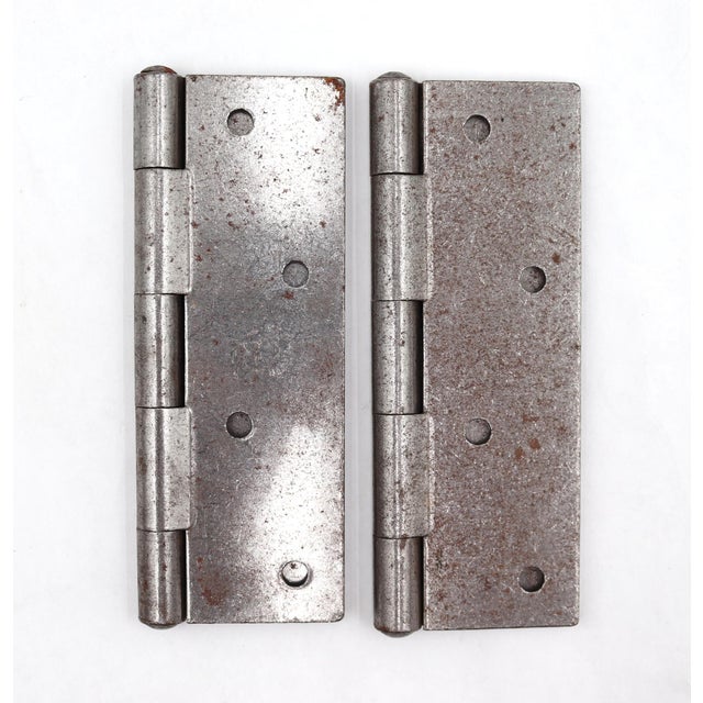 Pair of Vintage 4 X 5.875 In. Steel Stanley Door Hinges For Sale - Image 4 of 5