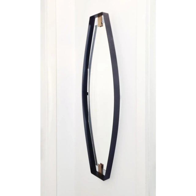 1950s Mid-Century Modern Metal and Brass Mirror by Santambrogio & De Berti, 1950s For Sale - Image 5 of 10
