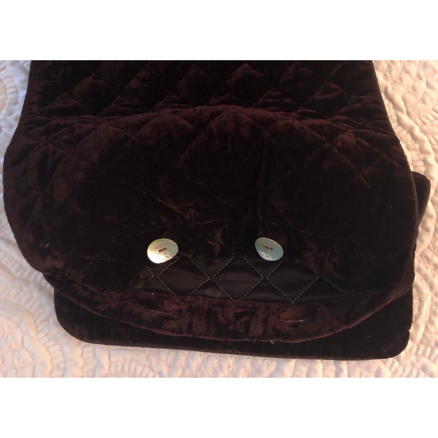 Vintage Bella Notte Quilted Silk Velvet Lumbar Pillow Sham For Sale - Image 4 of 6