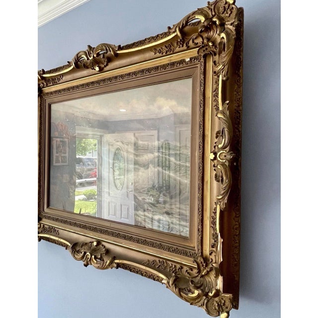 Antique Seascape Oil on Canvas, Gilded Frame, Richard Dey De Ribcowsky 1909 For Sale - Image 4 of 8