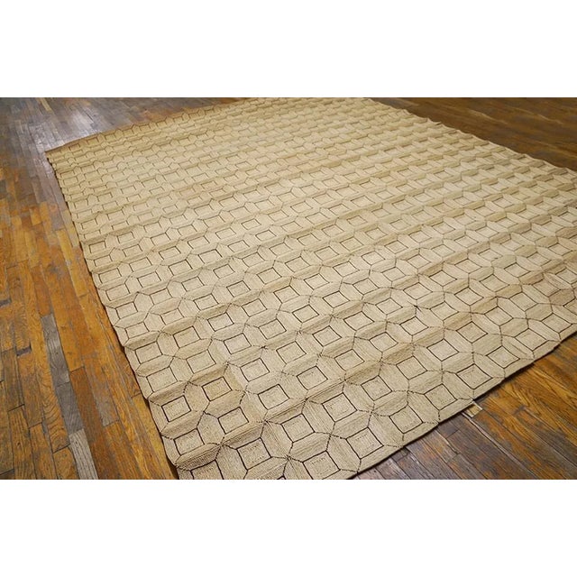 Vintage Woven Reed Rug 9' x 12' - 275 x 365 cm Vintage Reed American Knotted Rug, Circa Date: 1950s. This exceptional...