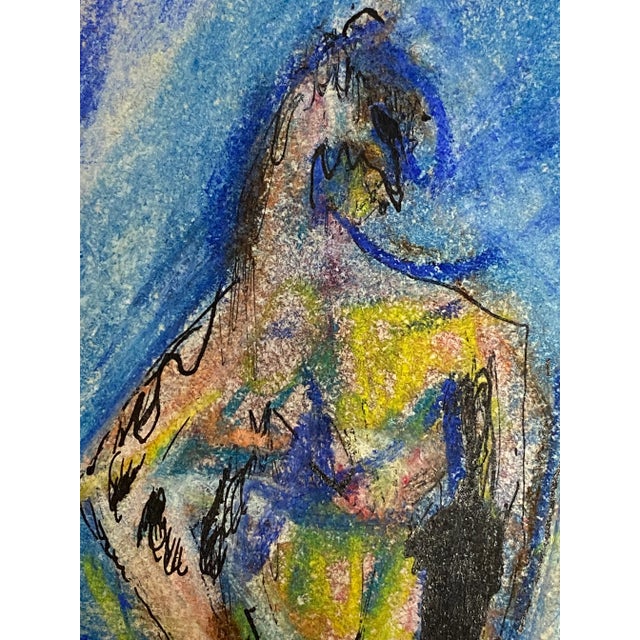 Paint Gary R. Miles 1968 Mixed-Media Expressionist Female Nude Drawing For Sale - Image 7 of 12