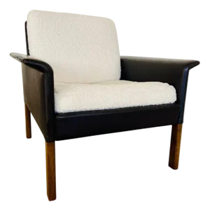 Vintage Danish Brown Leather Lounge Chair by Hans Olsen, 1960s