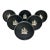 Vintage Nautical Silver Ship Coasters – Swedish Lerstorp Black Bakelite/Isolite Scandinavian Barware - Set of 6 For Sale