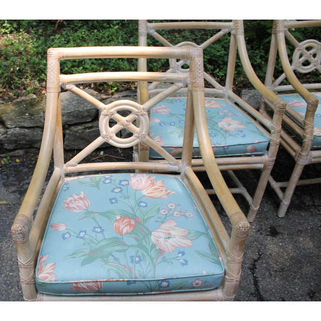 Mcguire Rattan Target Back Host Chairs Arm Chairs A Pair Chairish